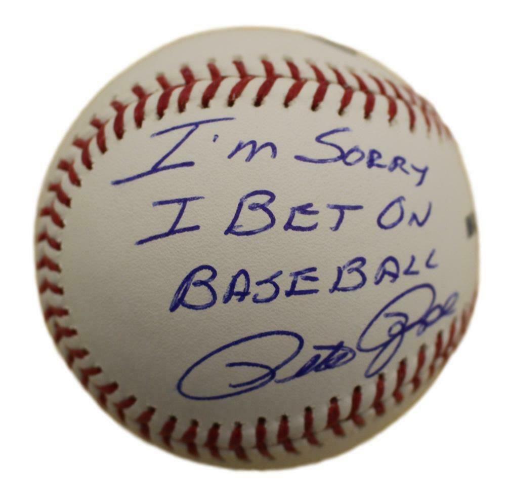 Pete Rose Autographed MLB Baseball w/Sorry I Bet on Baseball inscription JSA
