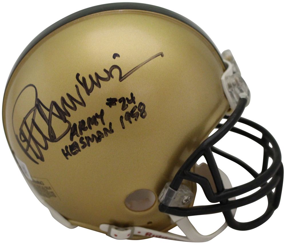 Pete Dawkins Signed Army Black Knights Mini Helmet Heisman Beckett