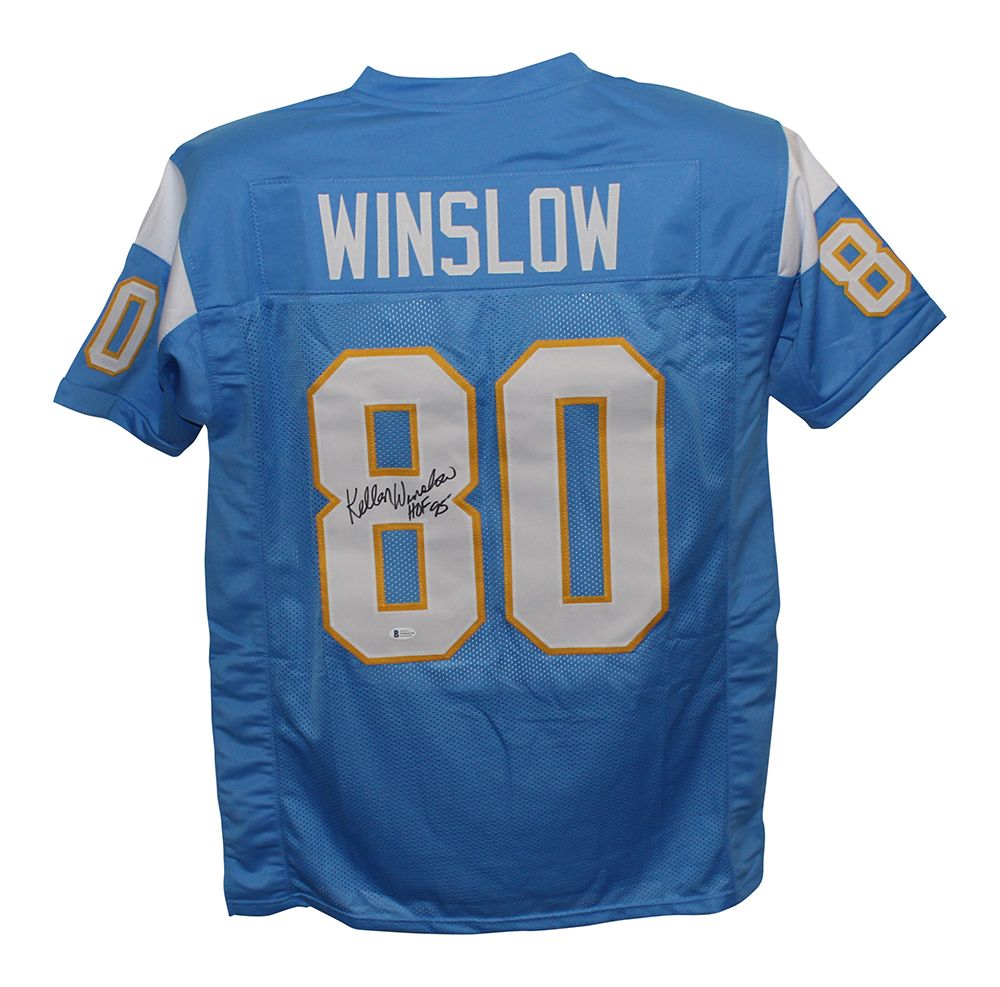 Kellen Winslow Autographed/Signed Pro Style Blue XL Jersey HOF BAS