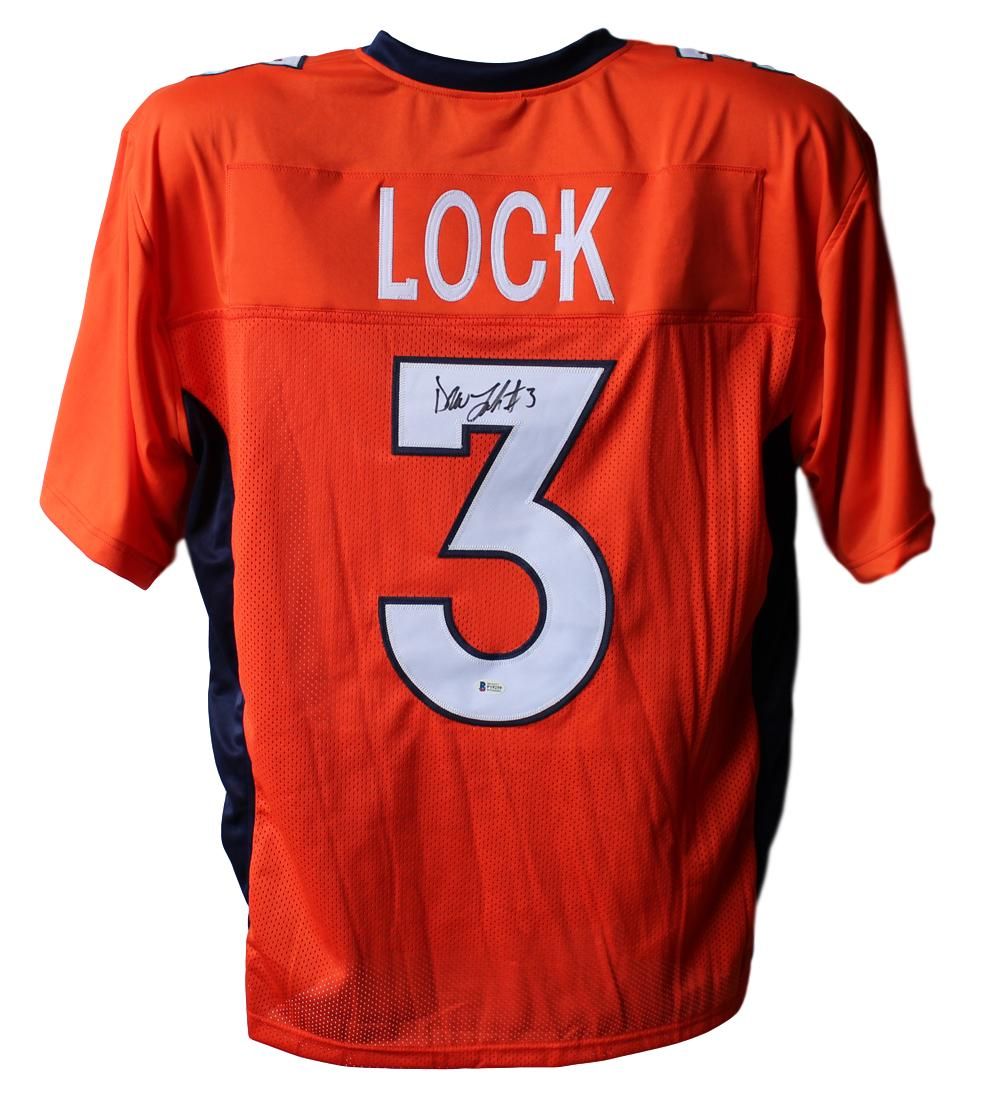 Drew Lock Autographed/Signed Denver Broncos Orange XL Jersey BAS