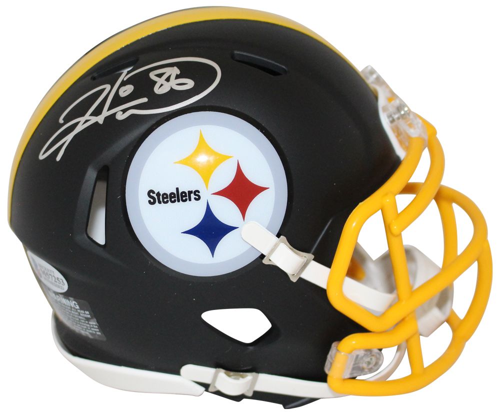 Hines Ward Signed Pittsburgh Steelers Black Matte Mini Helmet BAS