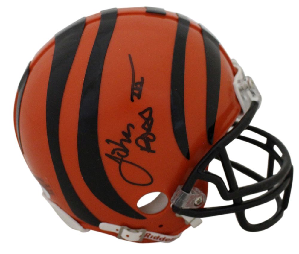 John Ross III Autographed/Signed Cincinnati Bengals Mini Helmet JSA