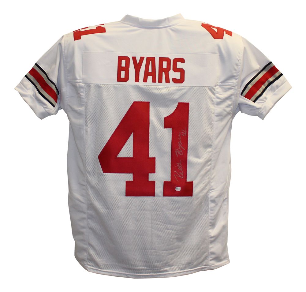 Keith Byars Autographed/Signed College Style White XL Jersey