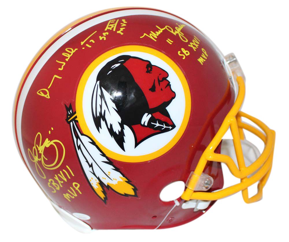 Washington Redskins Super Bowl MVP Signed Authentic Helmet 3 Sigs JSA