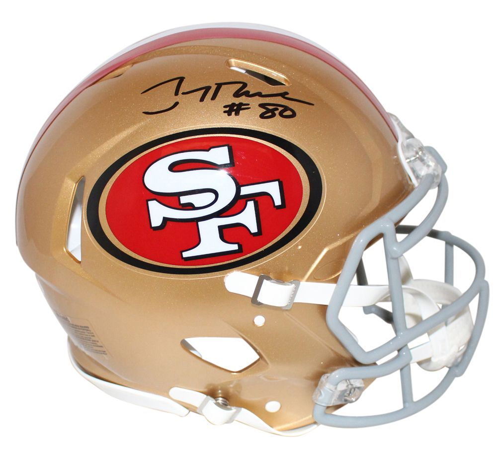 Jerry Rice Autographed/Signed San Francisco Authentic Speed Helmet BAS