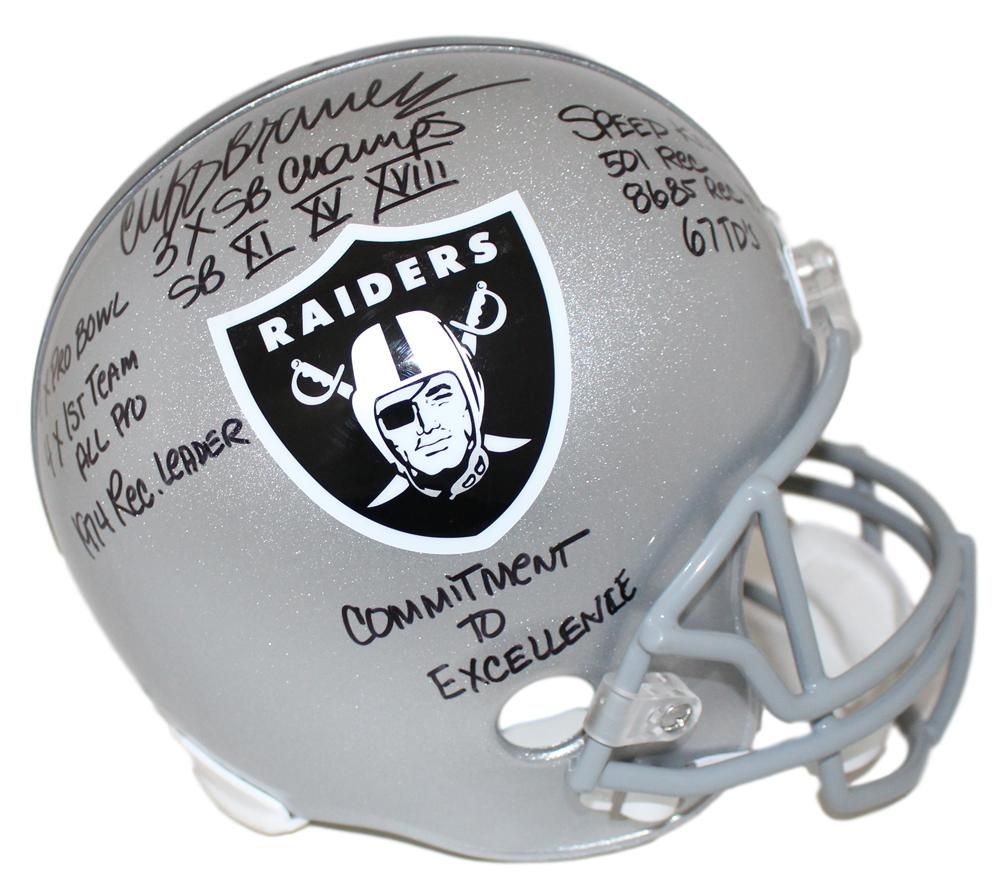 Cliff Branch Autographed Oakland Raiders Replica Helmet 10 Insc JSA