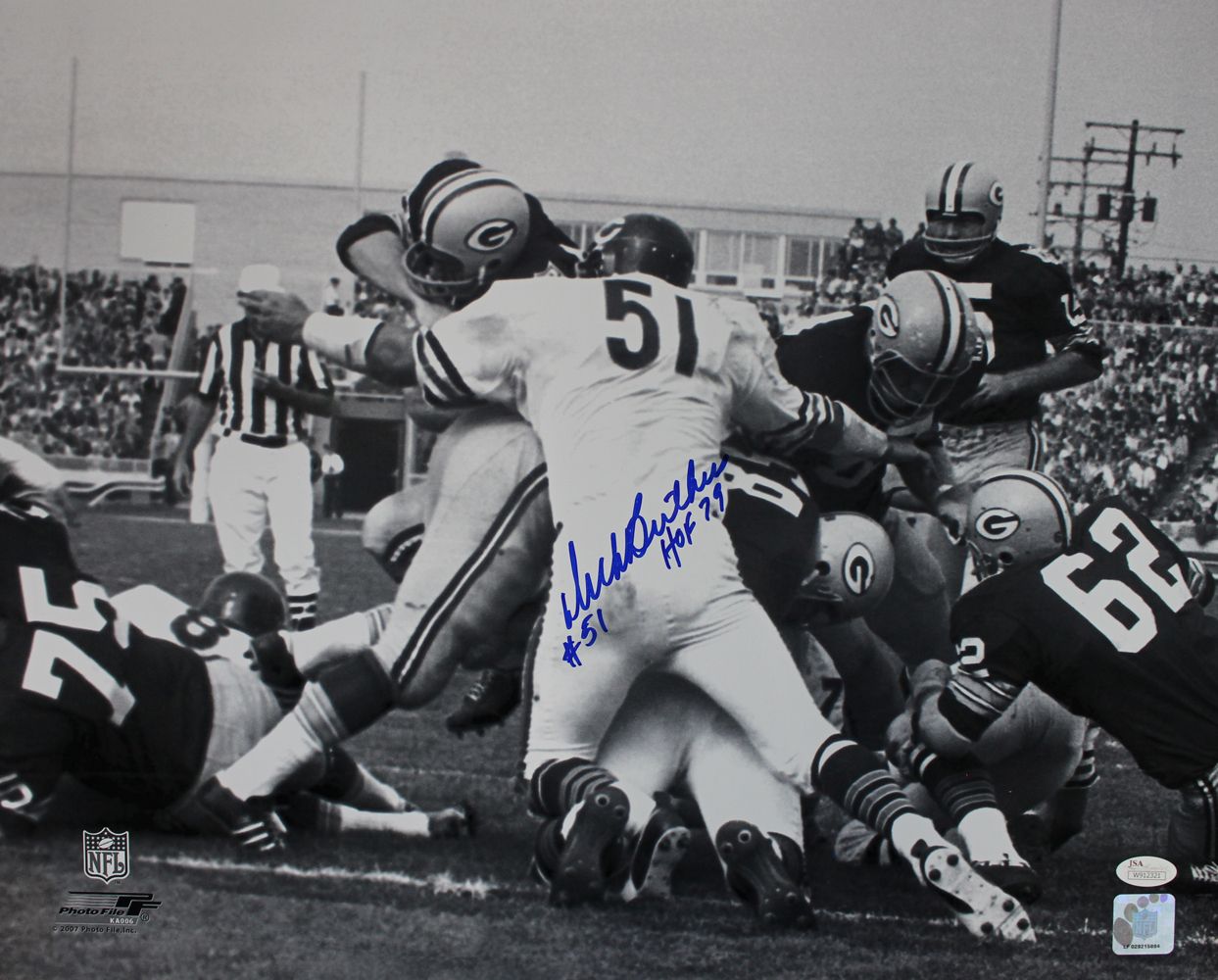Dick Butkus Autographed/Signed Chicago Bears 16x20 Photo HOF JSA
