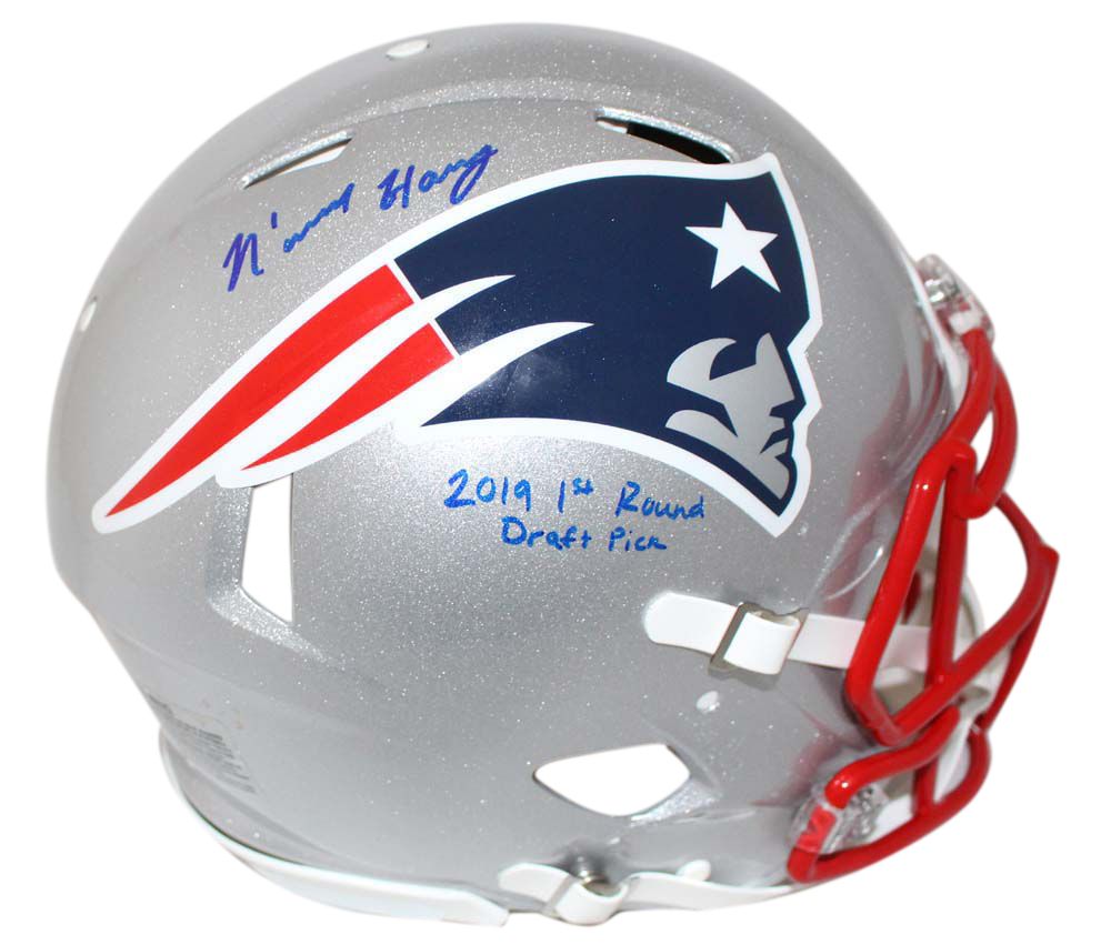 N&#39;Keal Harry Signed New England Patriots Speed Proline Helmet 1st Pick BAS