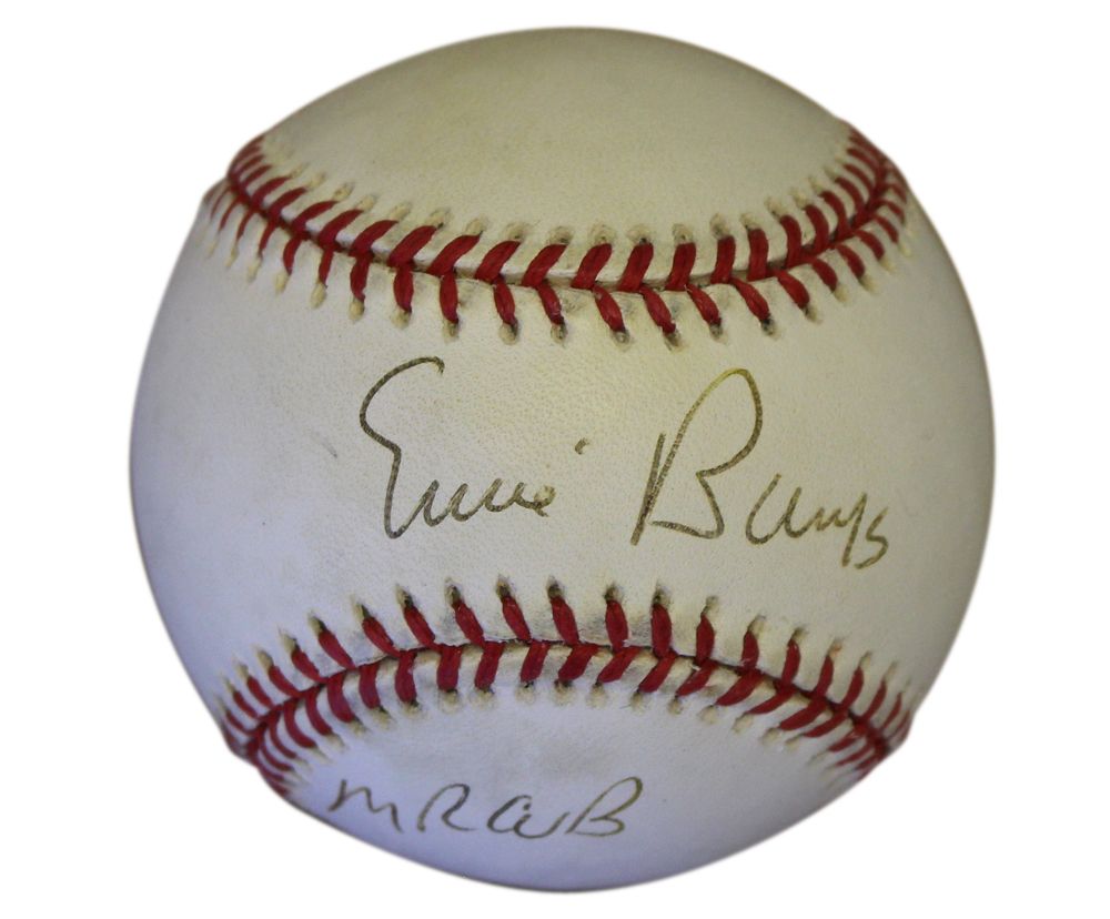 Ernie Banks Autographed Chicago Cubs National League Baseball Mr Cub JSA