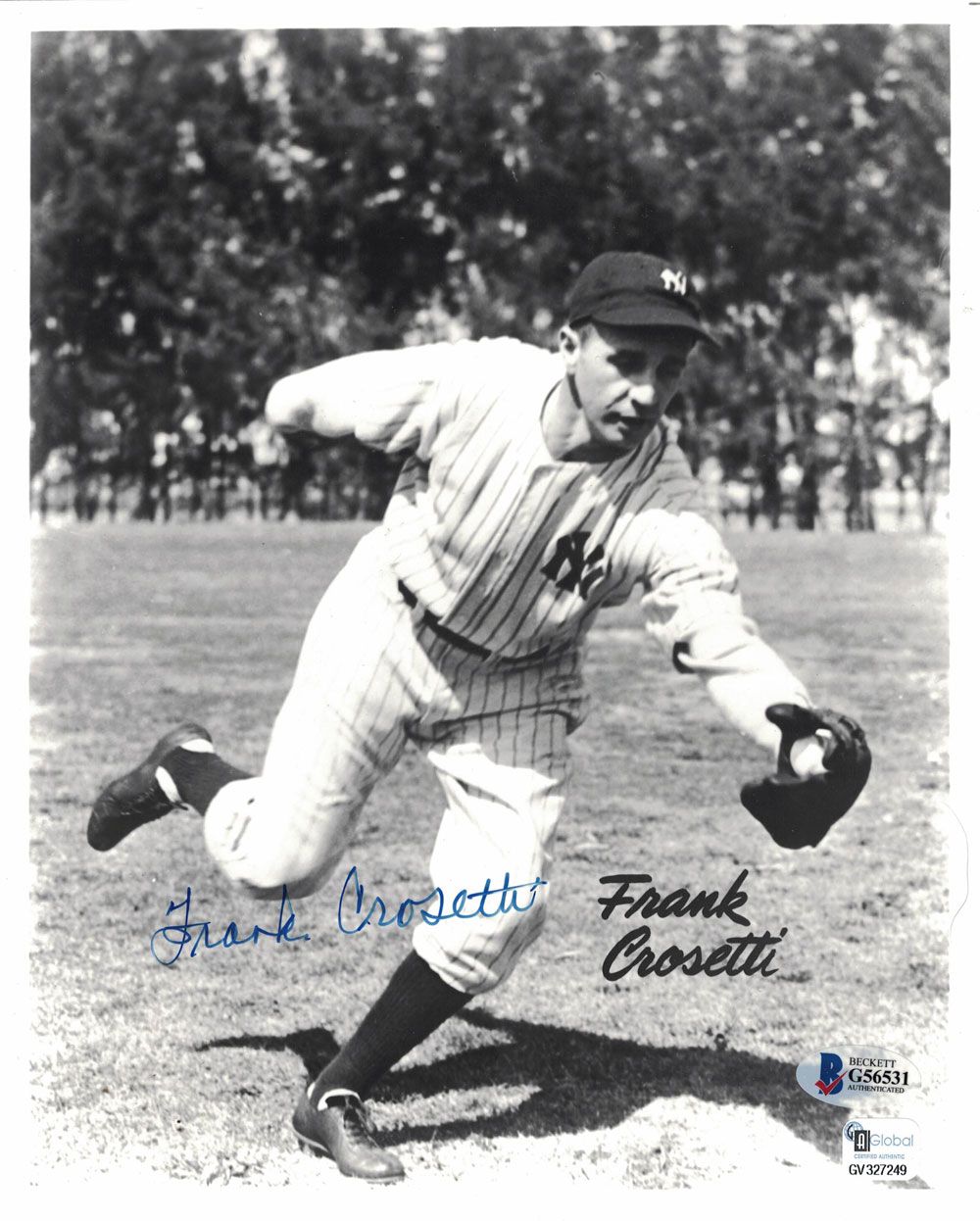 Frank Crosetti Autographed/Signed New York Yankees 8x10 Photo BAS