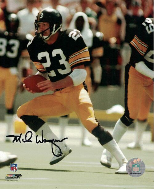 Mike Wagner Autographed Pittsburgh Steelers 8s10 Photo Black Jersey