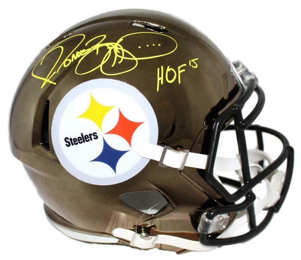 Jerome Bettis Autographed Pittsburgh Steelers Chrome Replica Helmet HOF BAS