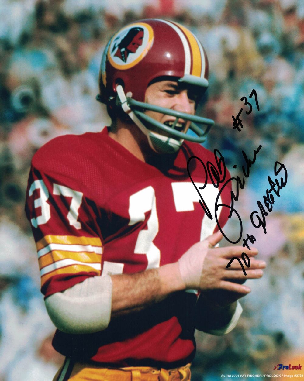 Pat Fischer Autographed/Signed Washington Redskins 8x10 Photo