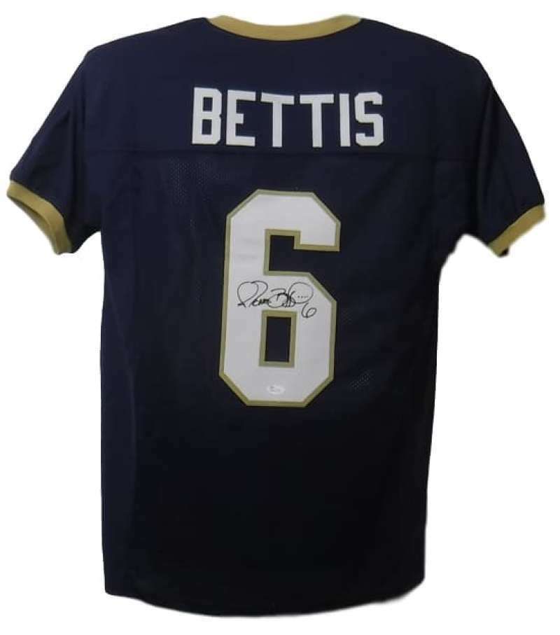 Jerome Bettis Autographed Notre Dame Blue Size XL Jersey JSA