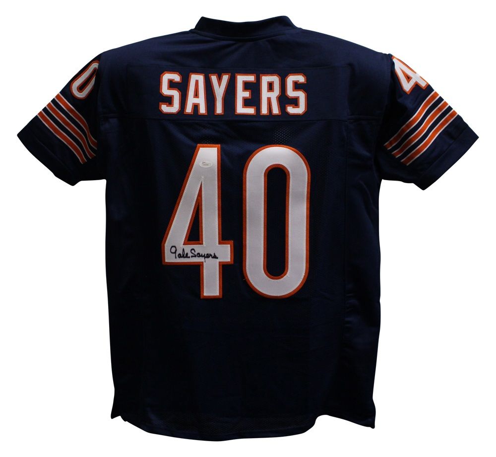 Gale Sayers Autographed/Signed Pro Style Blue XL Jersey JSA