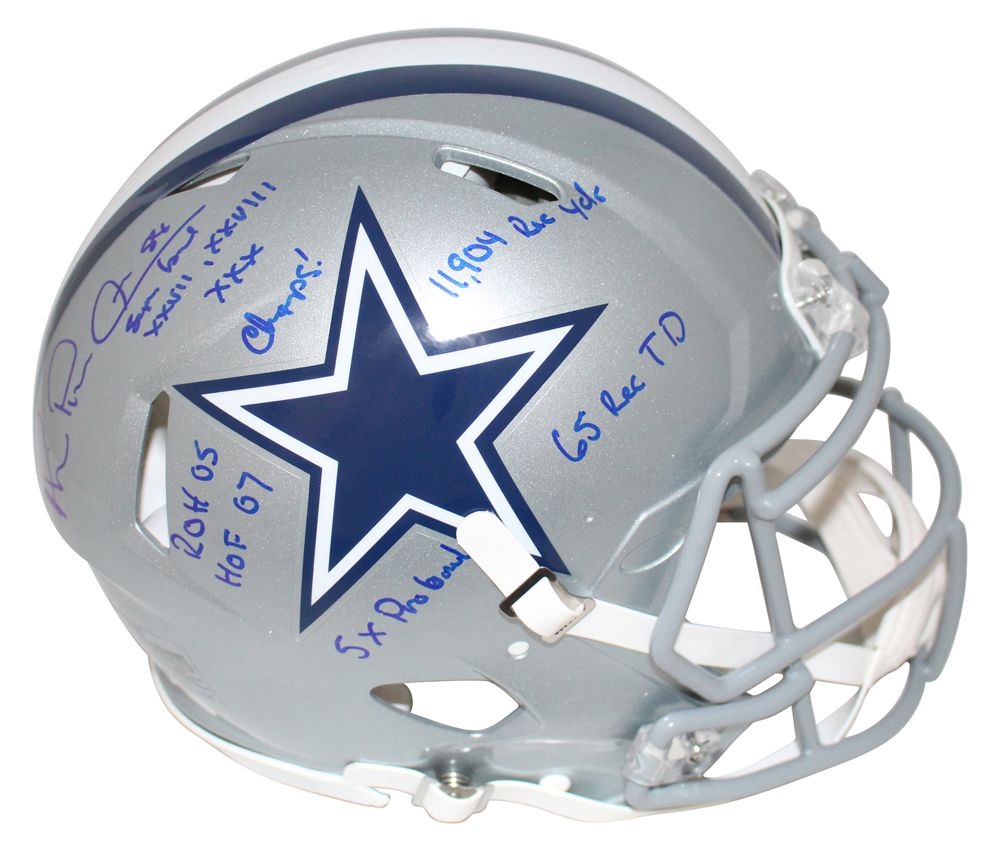 Michael Irvin Autographed Dallas Cowboys Authentic Speed Helmet 6 Insc JSA