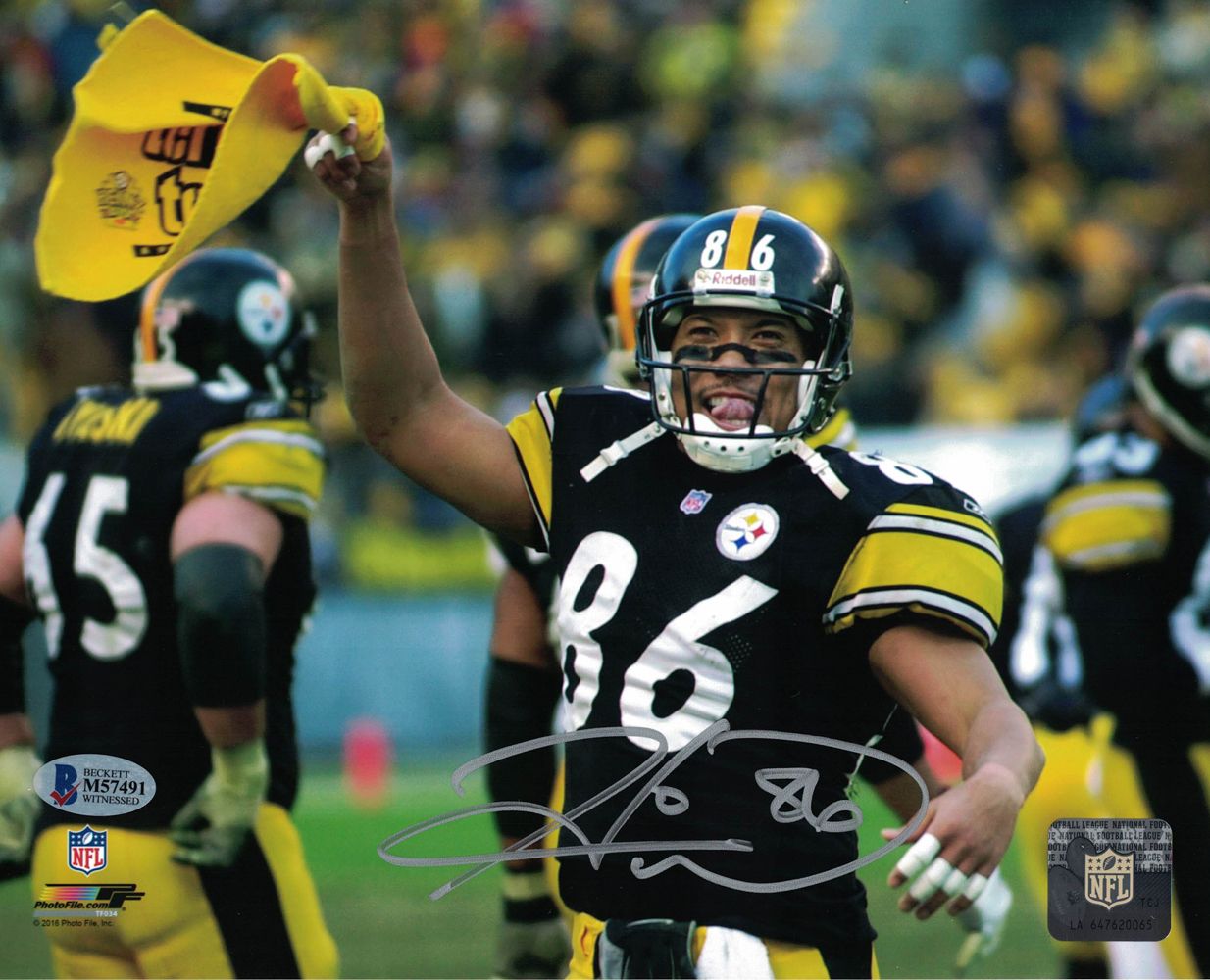 Hines Ward Autographed/Signed Pittsburgh Steelers 8x10 Photo BAS PF