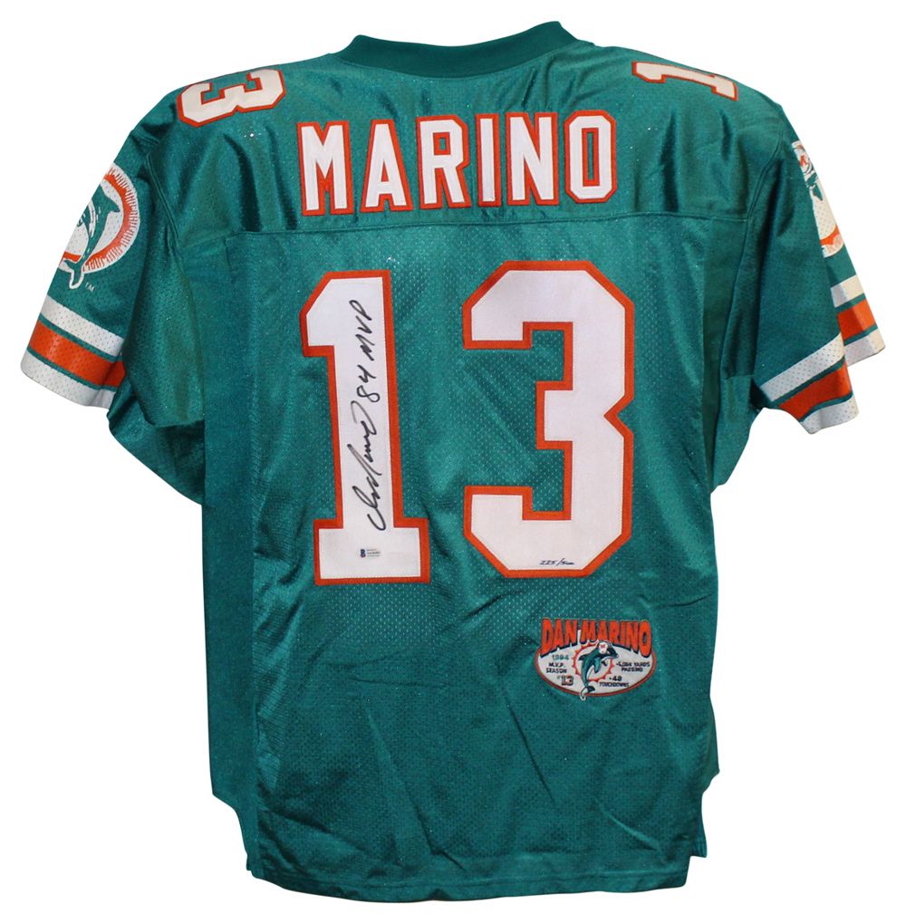 Dan Marino Autographed Miami Dolphins Wilson 50 Teal Jersey Beckett BAS