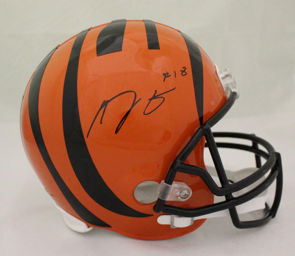 AJ Green Autographed Cincinnati Bengals Full Size Replica Helmet JSA