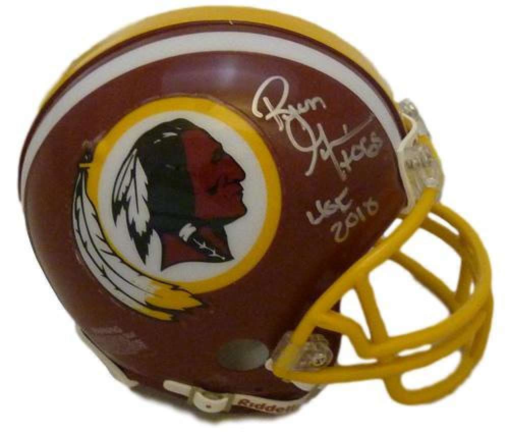 Russ Grimm Autographed Autographed Washington Redskins mini Helmet HOF BAS