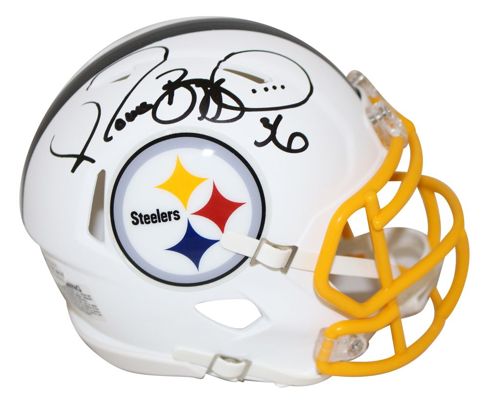 Jerome Bettis Autographed Pittsburgh Steelers Flat White Mini Helmet BAS