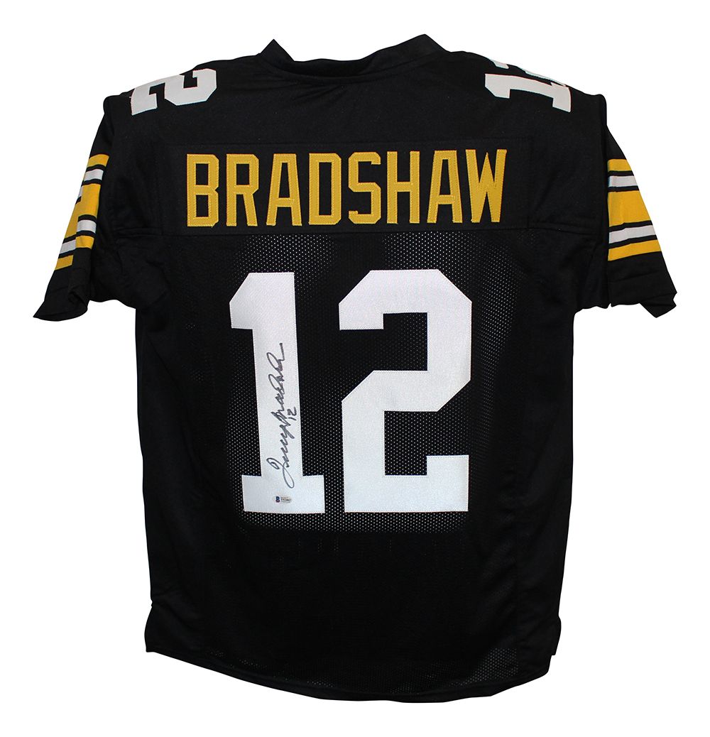 Terry Bradshaw Autographed/Signed Pro Style XL Black Jersey BAS