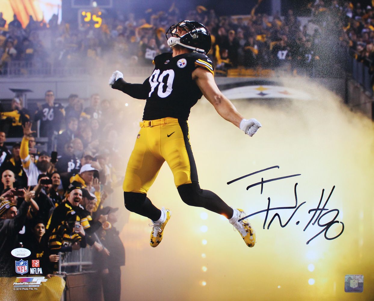 TJ Watt Autographed/Signed Pittsburgh Steelers 16x20 Photo JSA PF