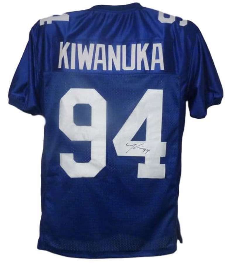 Mathias Kiwanuka Autographed New York Giants Blue Size XL Jersey