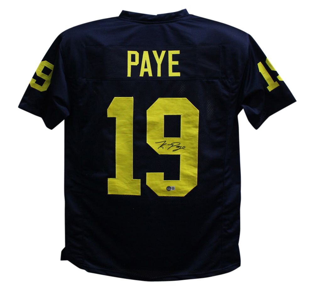 Kwity Paye Autographed/Signed College Style Blue XL Jersey Beckett BAS