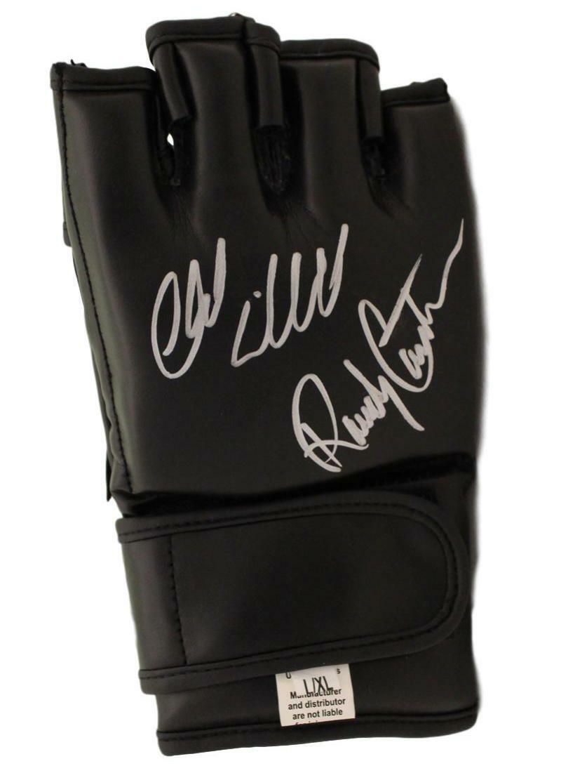Randy Couture &amp; Chuck Liddell Autographed UFC Black Right Handed Glove BAS
