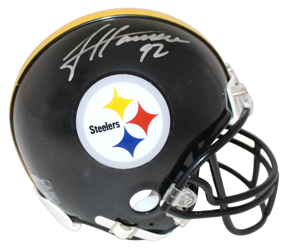 James Harrison Autographed/Signed Pittsburgh Steelers Mini Helmet