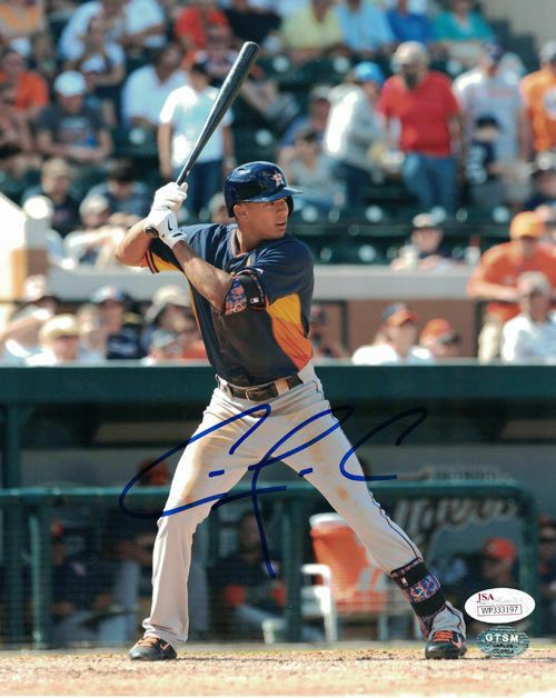Carlos Correa Autographed Houston Astros 8x10 Photo (Batting) JSA