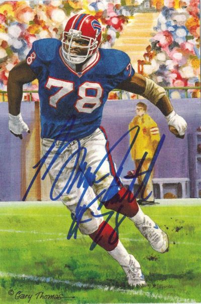 Bruce Smith Autographed Buffalo Bills Goal Line Art Card blue
