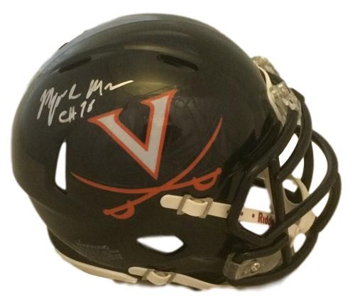 Morgan Moses Autographed Virginia Cavaliers Riddell mini Helmet