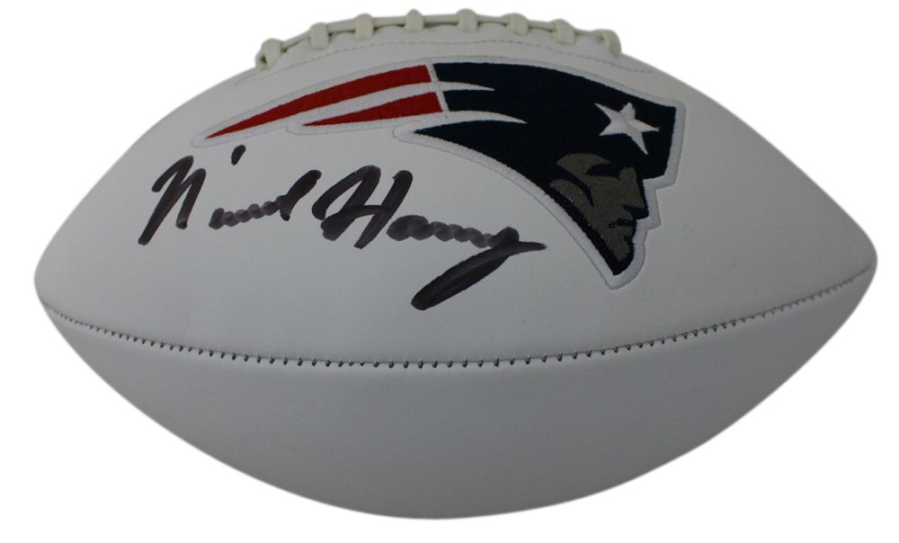 N&#39;Keal Harry Autographed/Signed New England Patriots Logo Football BAS