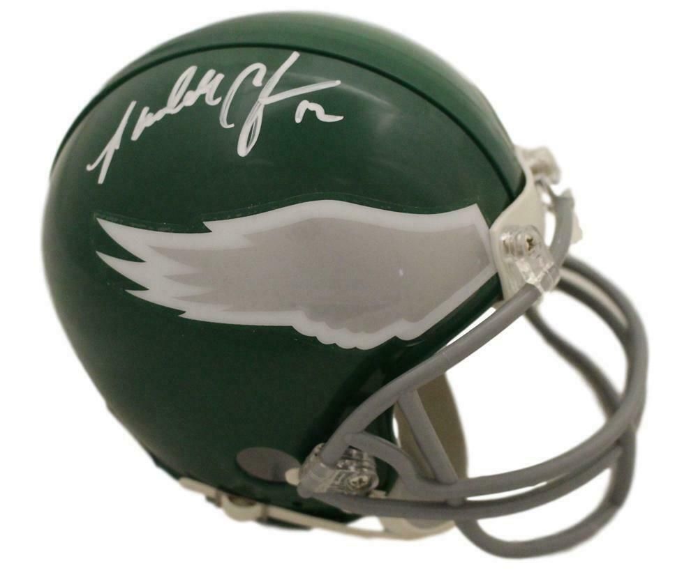 Randall Cunningham Autographed Philadelphia Eagles Mini Helmet in White BAS