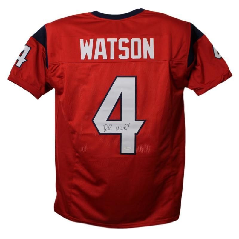 Deshaun Watson Autographed Houston Texans Size XL Red Jersey JSA
