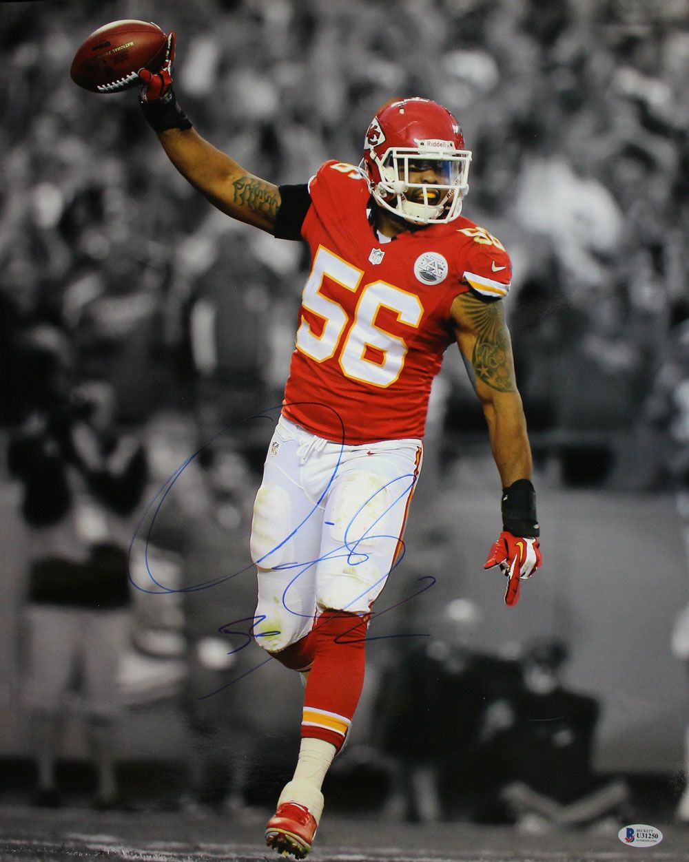 Derrick Johnson Autographed/Signed Kansas City Chiefs 16x20 Photo BAS