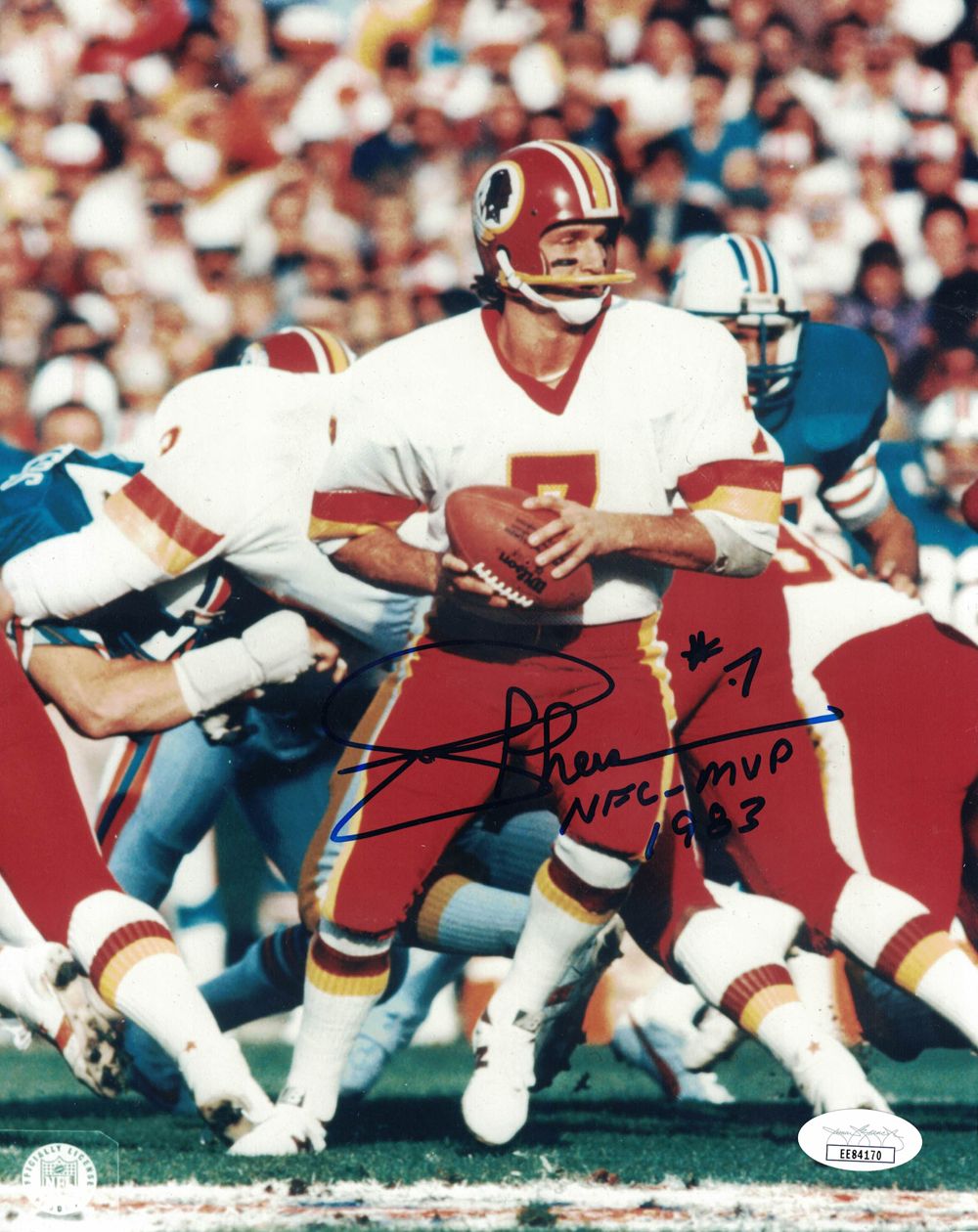 Joe Theismann Autographed Washington Redskins 8x10 Photo NFL MVP JSA