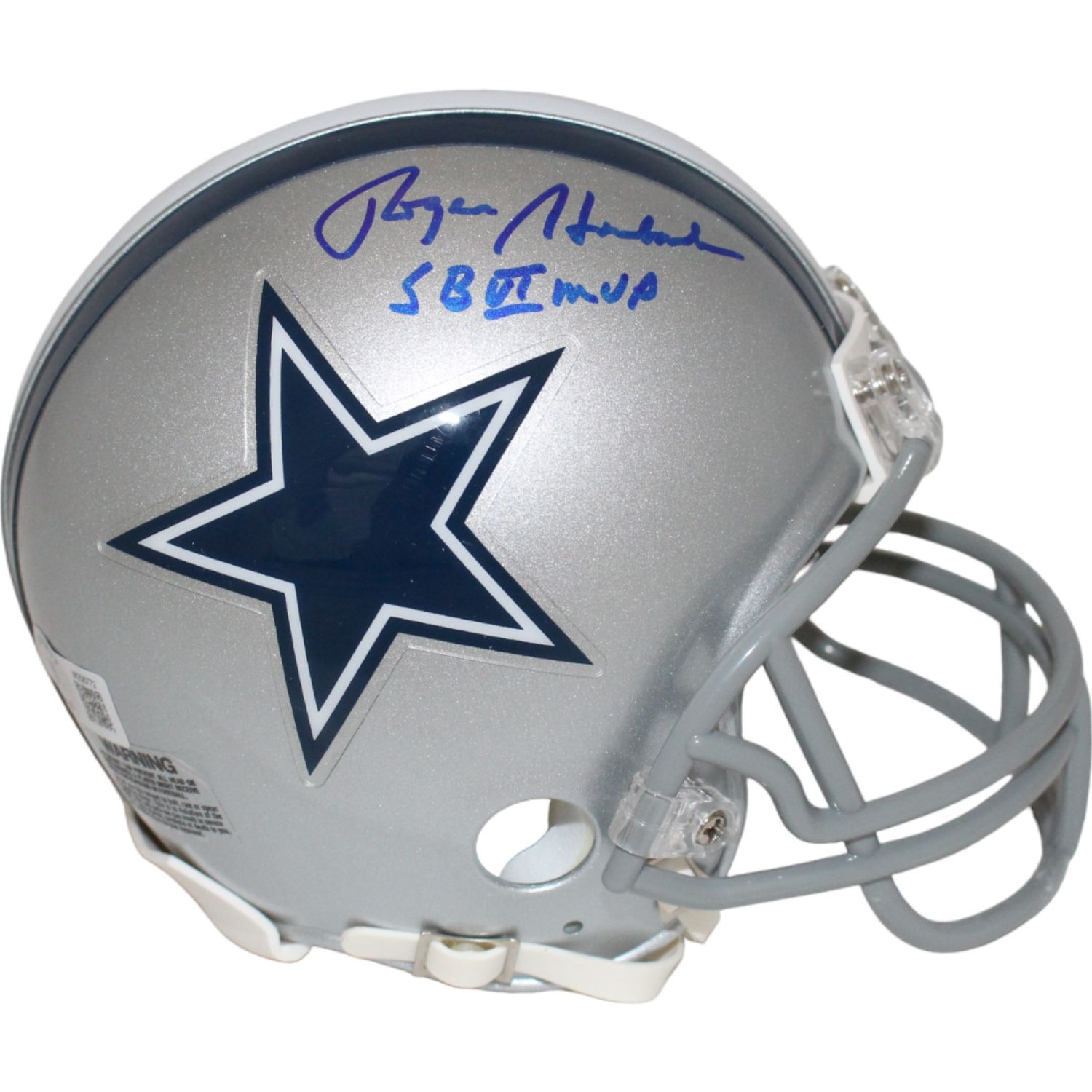 Roger Staubach Signed Dallas Cowboys Mini Helmet VSR4 SB MVP Beckett