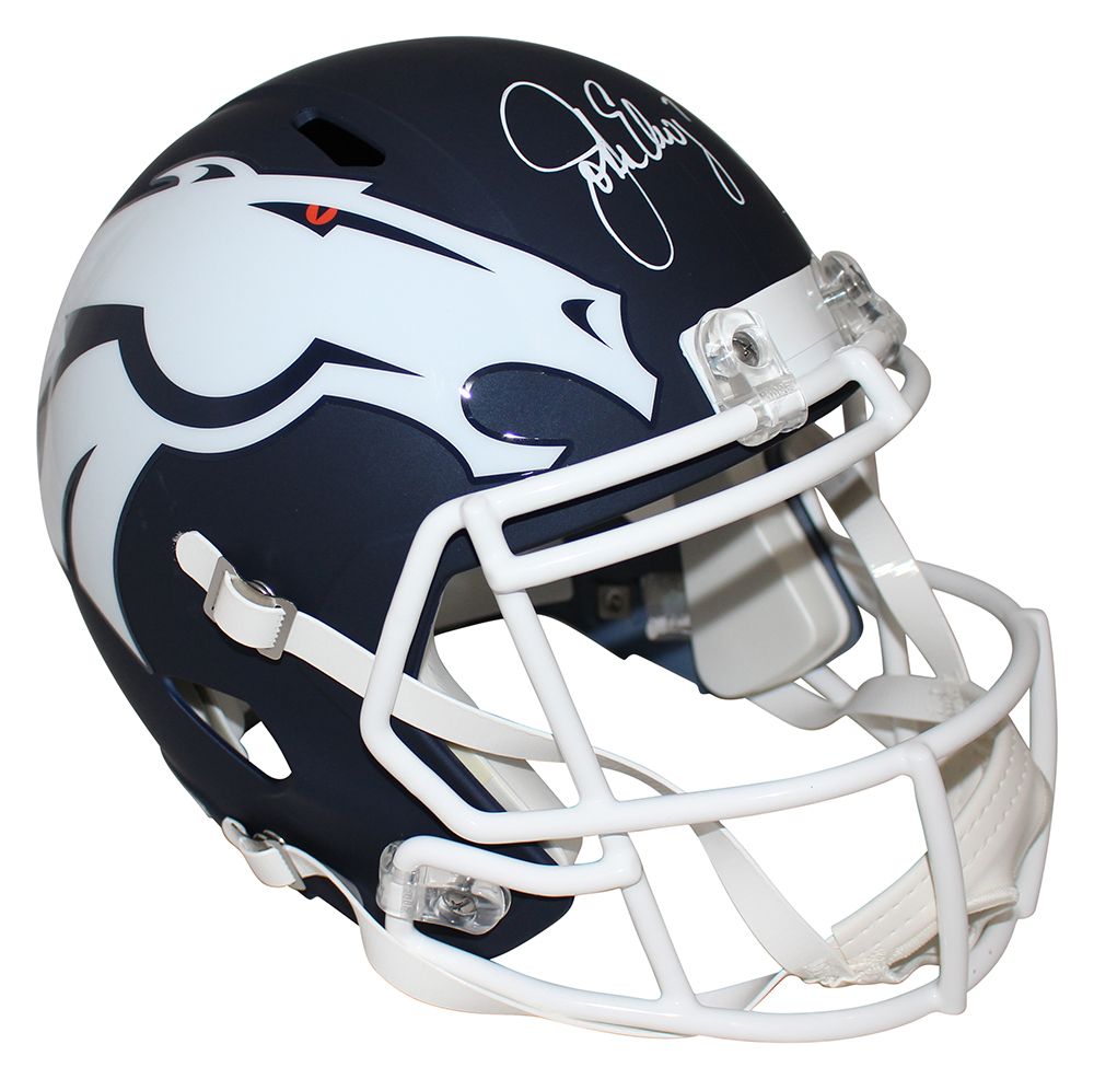 John Elway Autographed/Signed Denver Broncos AMP Replica Helmet BAS