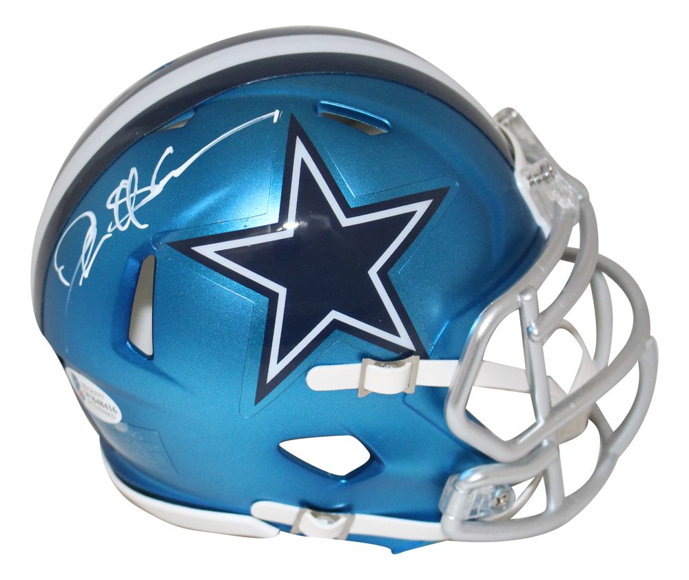 Deion Sanders Autographed/Signed Dallas Cowboys Blaze Mini Helmet BAS