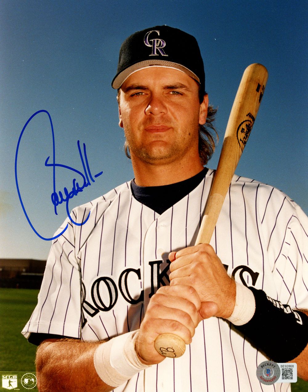Larry Walker Autographed/Signed Colorado Rockies 8x10 Photo Beckett