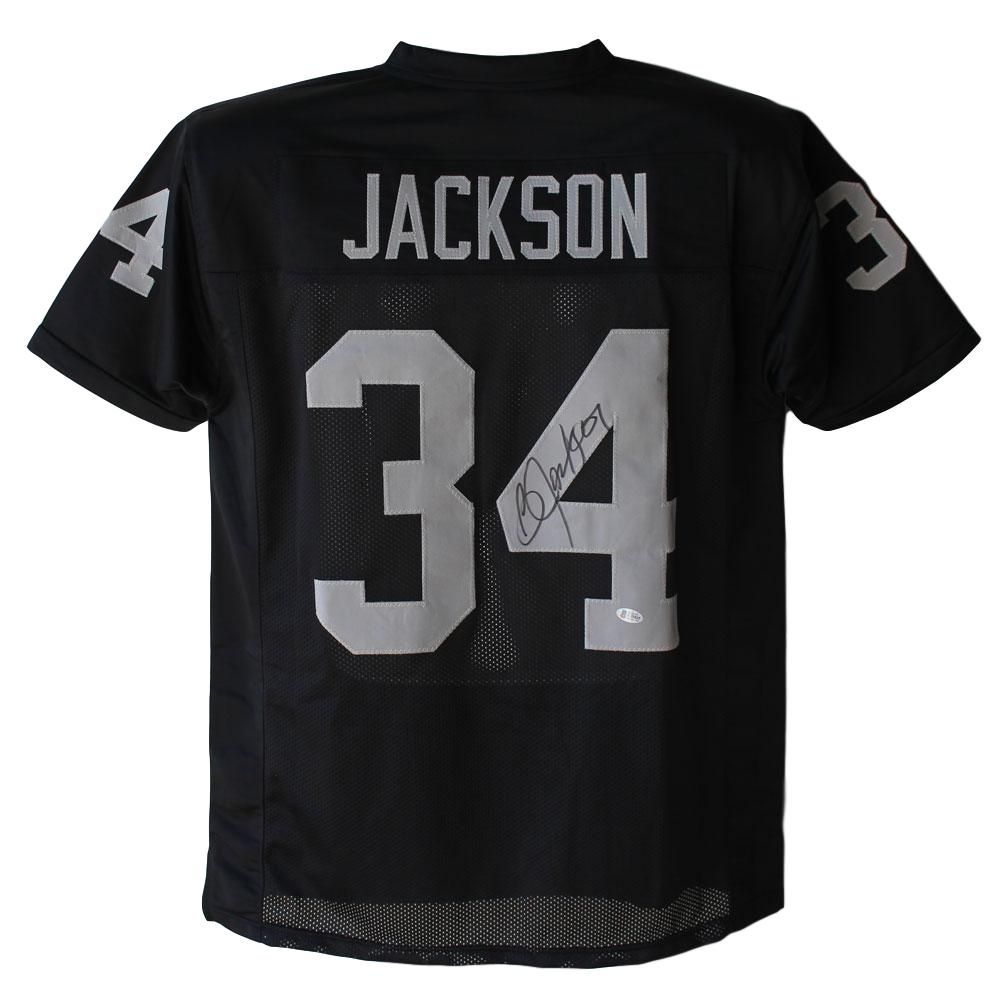 Bo Jackson Autographed/Signed Pro Style Black XL Jersey BAS