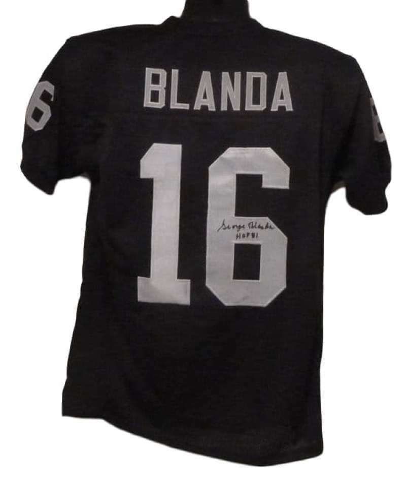 George Blanda Autographed Oakland Raiders Black size XL Jersey w/HOF 81