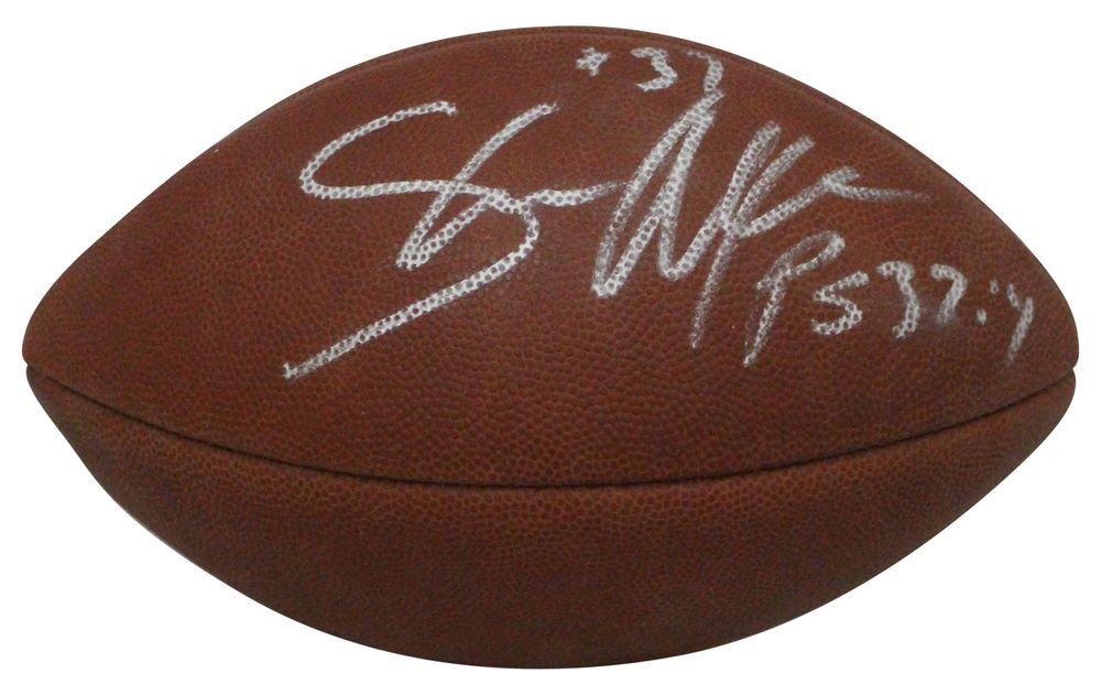 Shaun Alexander Autographed Seattle Seahawks Leather Football JSA
