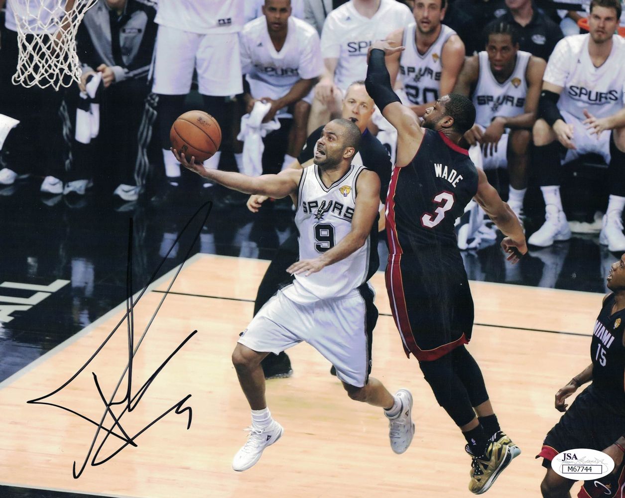 Tony Parker Autographed/Signed San Antonio Spurs 8x10 Photo JSA