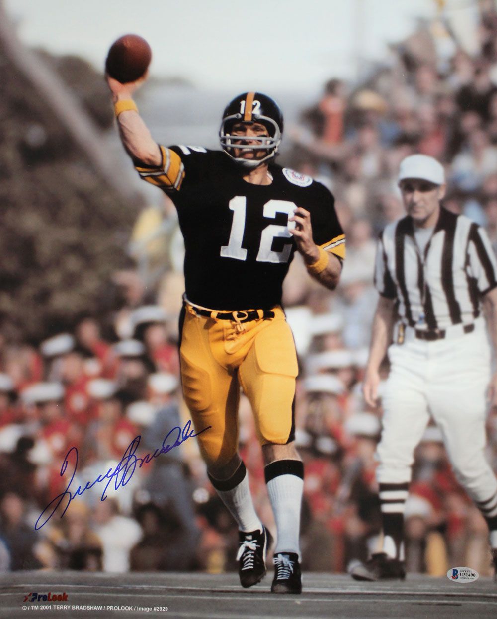 Terry Bradshaw Autographed/Signed Pittsburgh Steelers 16x20 Photo BAS PL