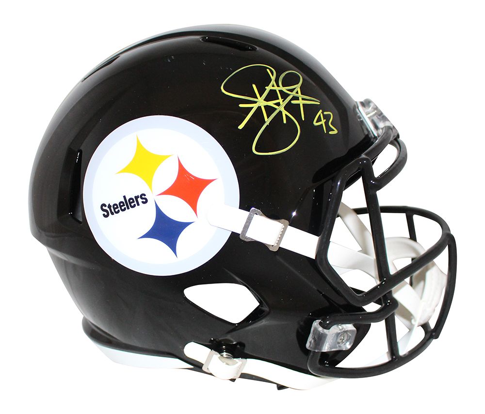 Troy Polamalu Autographed Pittsburgh Steelers F/S Speed Helmet BAS