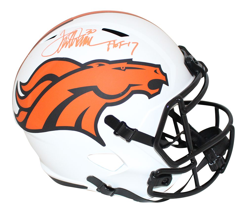 Terrell Davis Autographed Denver Broncos F/S Lunar Speed Helmet HOF BAS